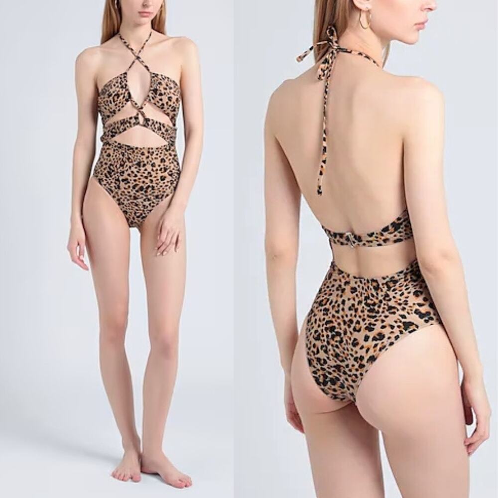 Topshop Leopard Print One Piece Swimsuit